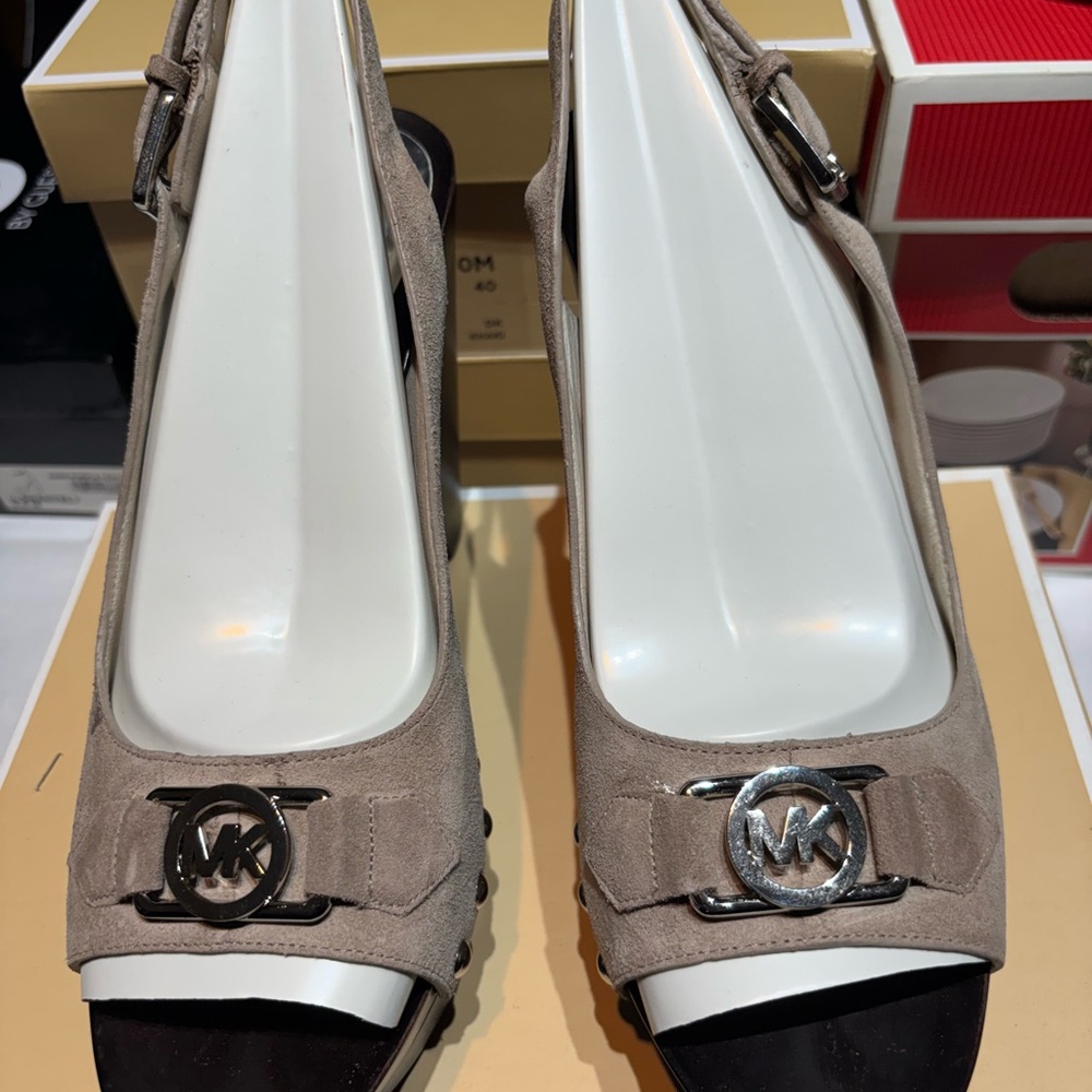 Michael Kors Beige Peep Toe Heels